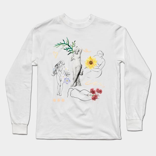 Art history of female beauty Long Sleeve T-Shirt by thecolddots